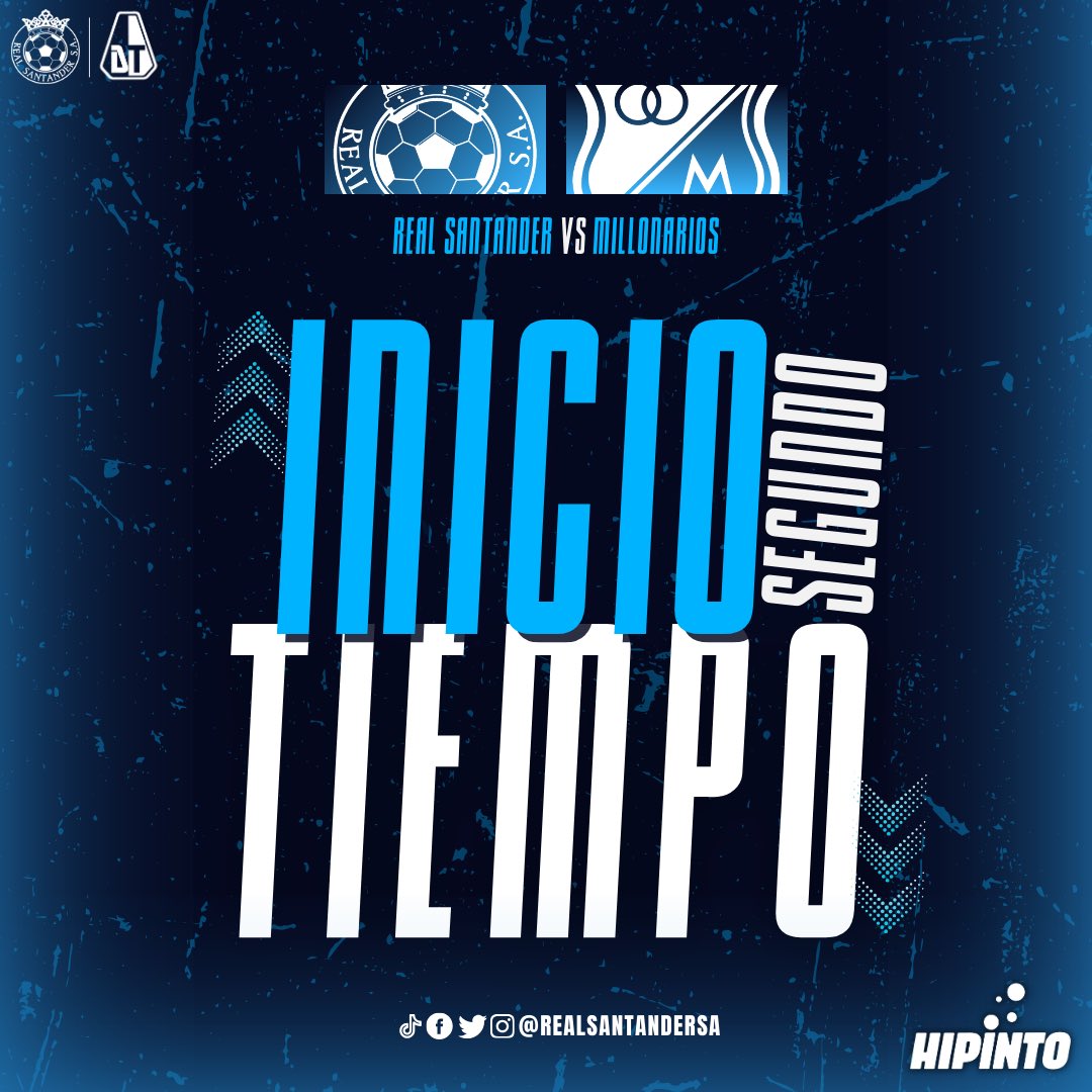 Inicia la segunda parte en Villaconcha 🏟️ ¡VAMOS GUERRERAS! 🙌🏼🔥

Real Santander 0-1 Millonarios 

#UnSueñoReal
🩵🤍⚽️

🫱🏼‍🫲🏽 <a href="/cdtolimafem/">Club Deportes Tolima Femenino.</a>