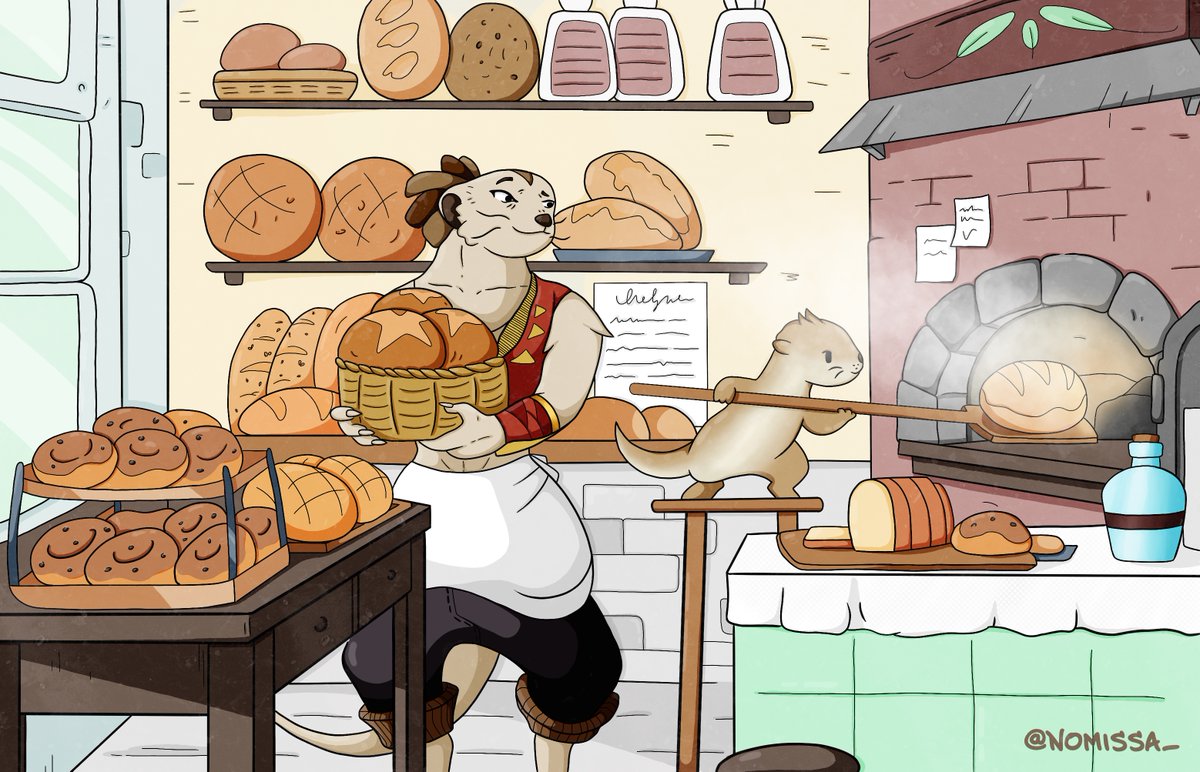 Smokey & Meerky, apprentice bakers, and yes, in France, we love bread ! It's such a cherished tradition that we've named our guild 'Boulangerie' ! #AFKJourney #SongofStrife