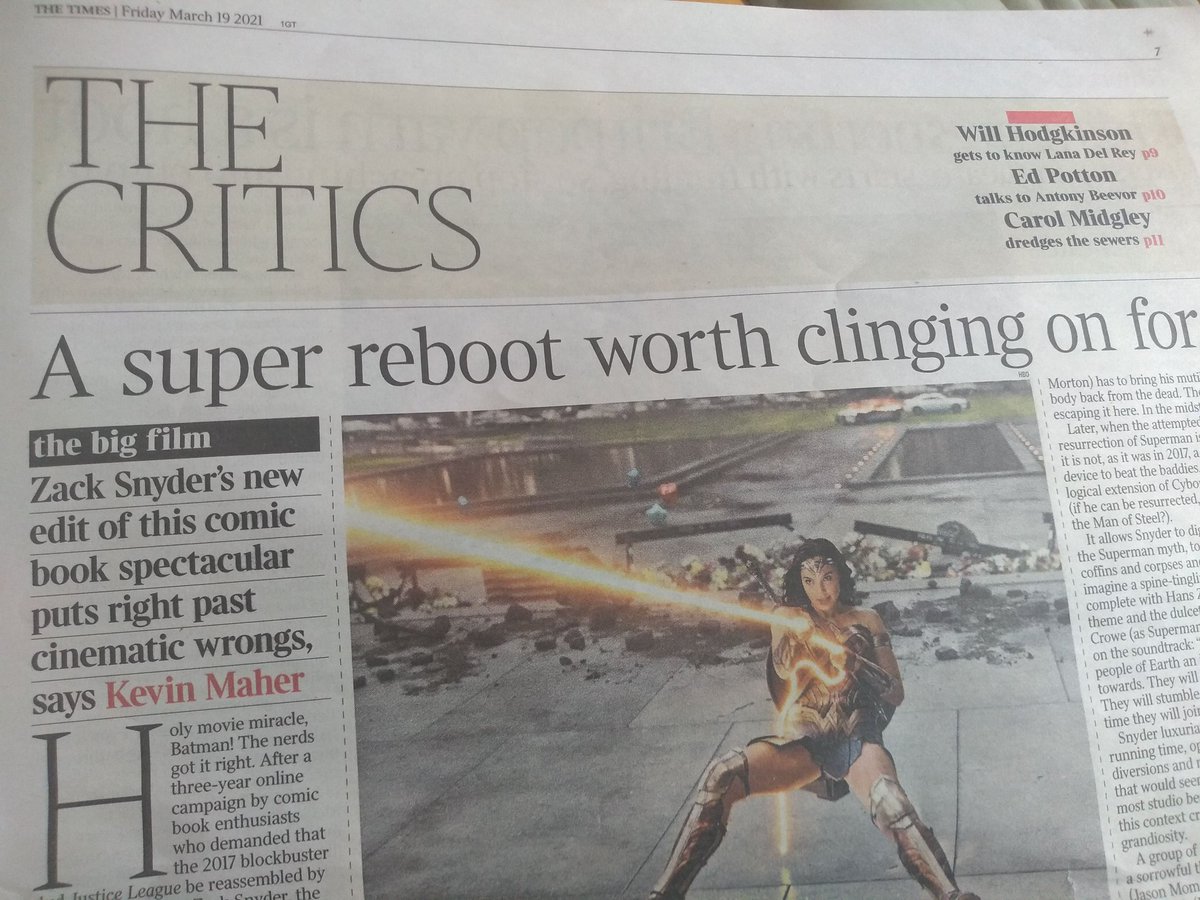 drewexmachina's tweet image. Throwback Thursday to March 2021 from The Times.

&quot;The nerds got it right&quot;

Yeah we did.

#RestoreTheSnyderverse 
#ZackSnydersJusticeLeague
