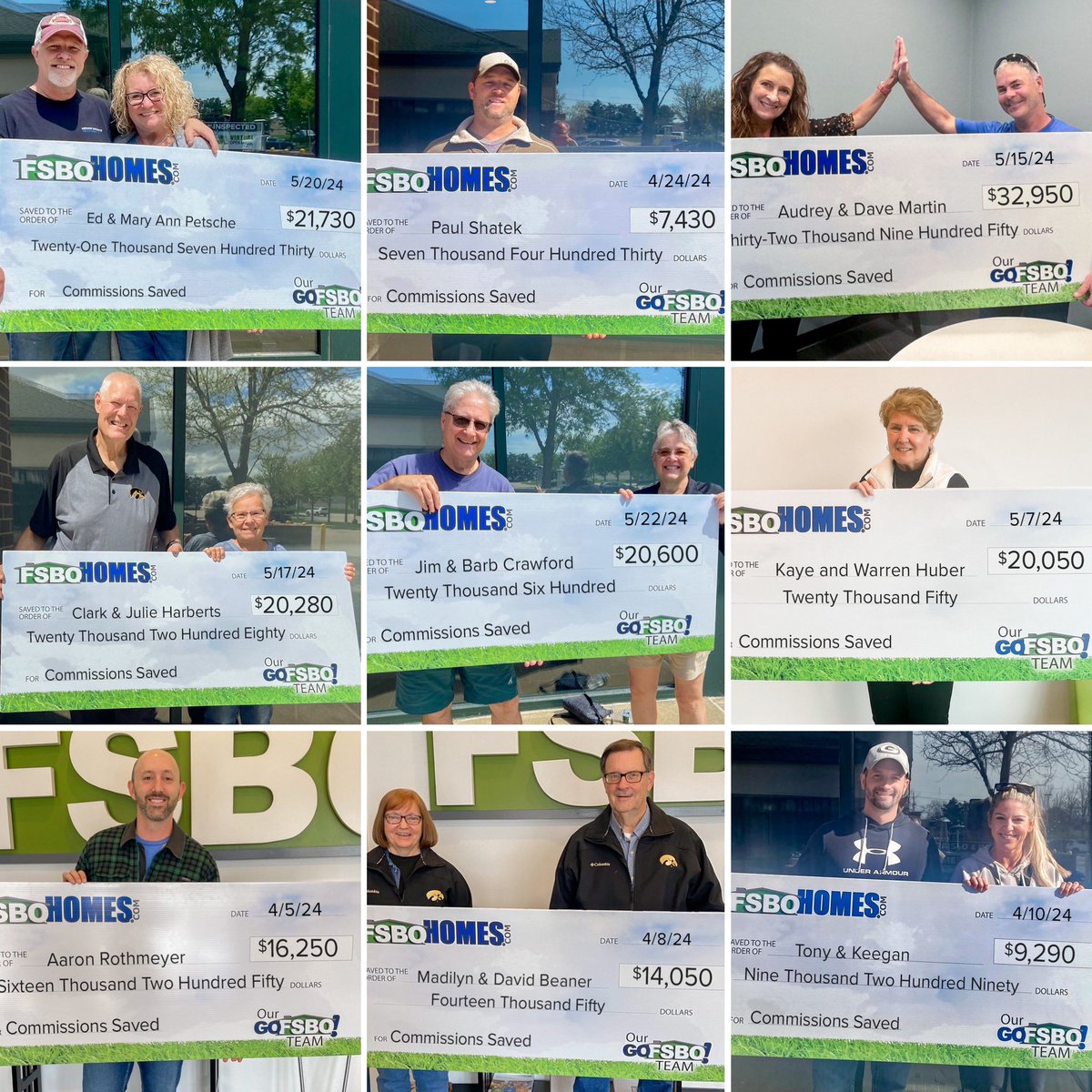 These recent customers sold and saved $154,000+ in commissions by using our services. Learn how you can save at FSBOHOMES.COM. The way selling a home should be! Congratulations! 

#thewaysellingahomeshouldbe #fsbohomescedarrapids #fsbohomescom #FSBOHOMES #realestate