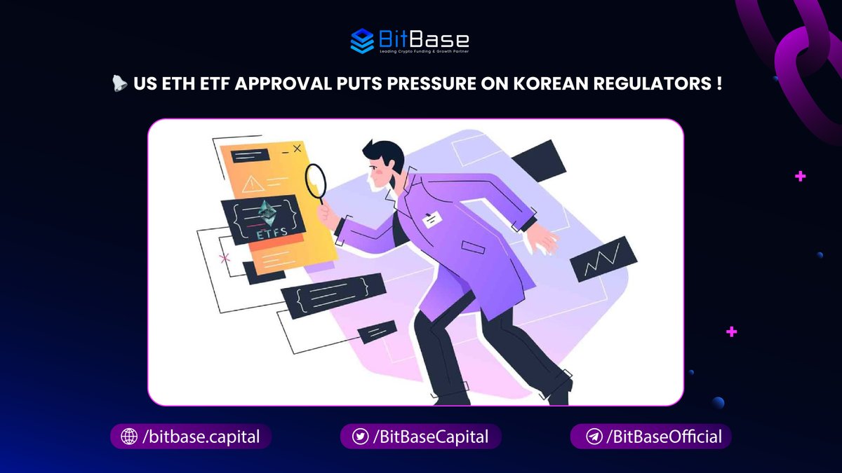 🌐 Pressure Mounts on Korean Regulators for Crypto ETF Approval Following US SEC Move 🌐 Korean regulators are under growing pressure to approve cryptocurrency ETFs following the U.S. SEC's approval of spot Ethereum ETFs. This pivotal decision by the SEC is expected to influence