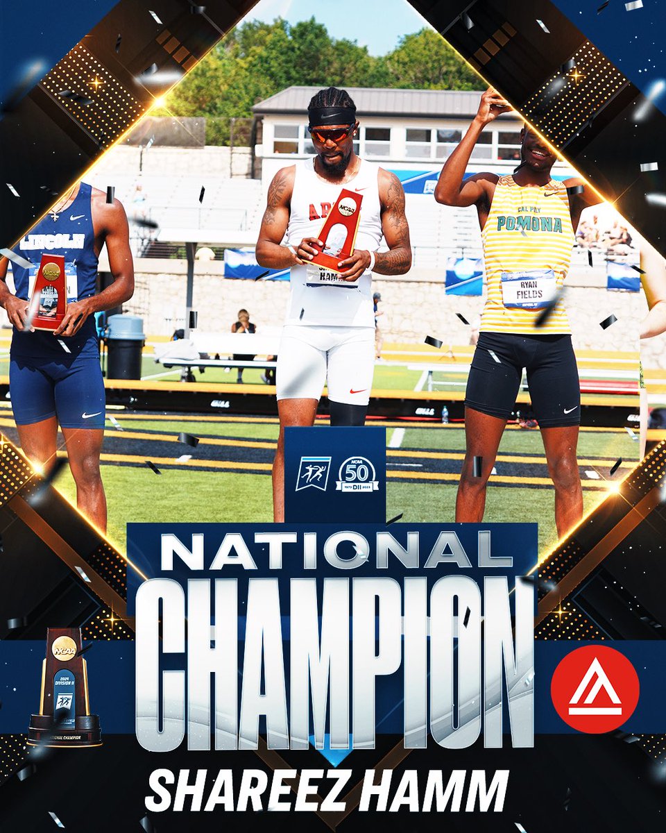 With a time of 49.97, Shareez Hamm of <a href="/ARTU_Knights/">ART U Urban Knights</a> is your National Champion in the men’s 400m hurdles‼️

#MakeItYours | #D2MOTF