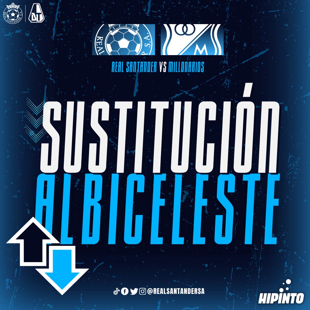64’ 🔄 Sustitución Albiceleste, ingresa Vanessa Cordoba y Mafe Montes; y se retira Paula Castro y Daia Cano. 

Real Santander 0-1 Millonarios 

#UnSueñoReal
🩵🤍⚽️

🫱🏼‍🫲🏽 <a href="/cdtolimafem/">Club Deportes Tolima Femenino.</a>