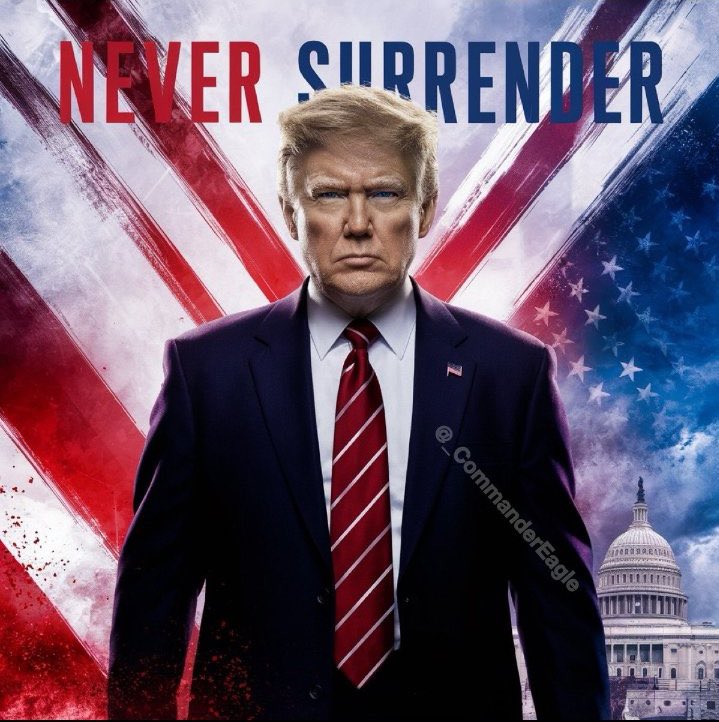 One thing we have learned from Mr Trump is never surrender! When you stand firm in the TRUTH, there is no need to falter, give in, compromise, or walk away. It seems like it will be a bumpy ride to November, stand strong! We WILL prevail and Make this Country Great Again!🇺🇸🙏🏻