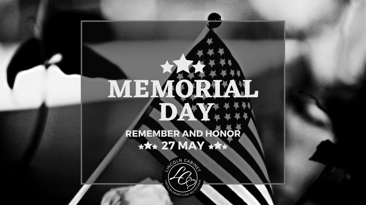 On this Memorial Day, we pause to honor the heroes who gave everything for our country. Their sacrifice ensures our freedom

Lincoln Cabinet will be closed, Mon, 5-27. We will resume regular business hours, Tues, 5-28 Thank you

#LincolnCabinet #MemorialDay #RememberAndHonor