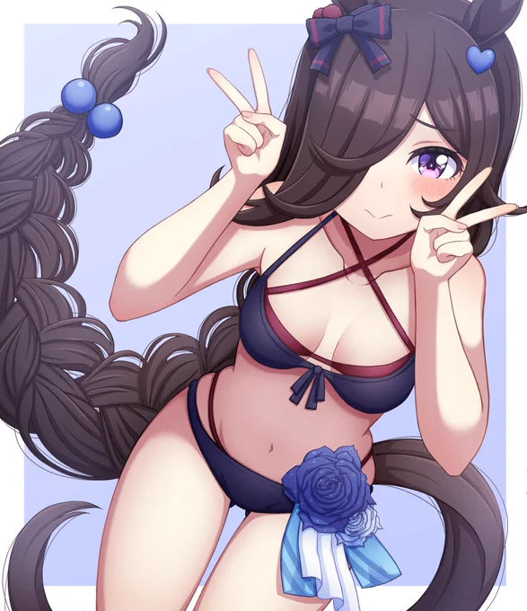 #めちゃくちゃ暑いから水着の絵でTLを埋めようだんだんと暑くなってきてこれか訪れる梅雨を超えたらもっと暑くなりますのでその前に去年描いた三つ編みビキニなライスシャワーを載せておきます!! 