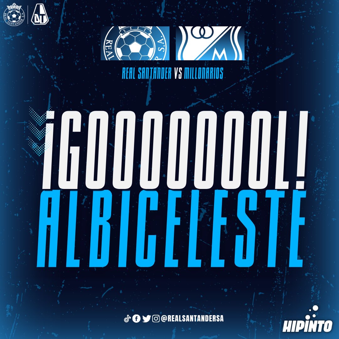 71’ GOOOOOOOOLLLLL ALBICELESTEEEEEEEEE!!! GOOOOLLL DE NORMAL MENDIVELSO!!! 

Real Santander 1-2 Millonarios 

#UnSueñoReal
🩵🤍⚽️

🫱🏼‍🫲🏽 <a href="/cdtolimafem/">Club Deportes Tolima Femenino.</a>
