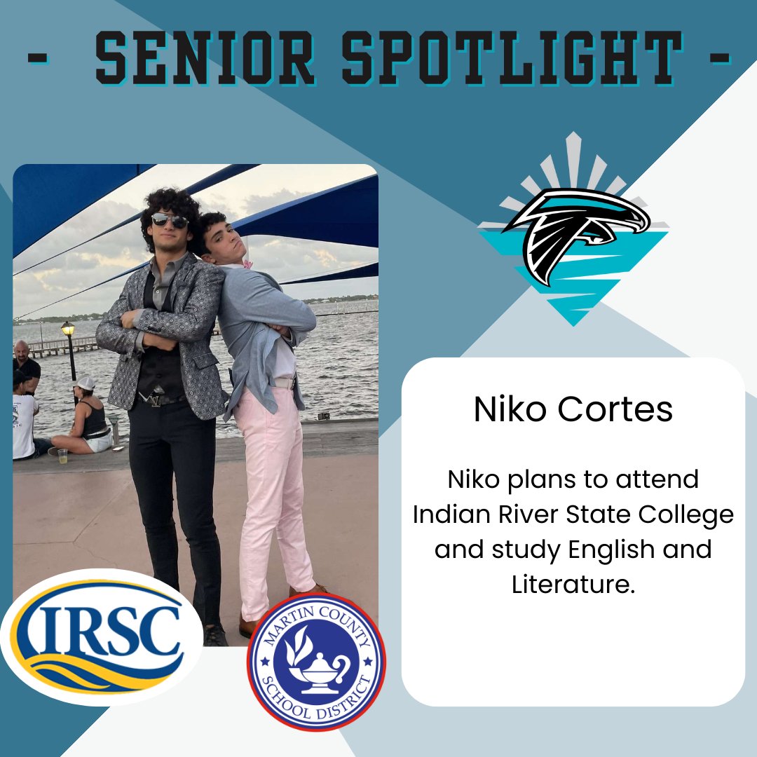 🎓#MCSDSENIORSTORIES🎓

This evening, we are shining a spotlight on @JBHSFALCONS senior Niko Cortes!

Niko plans to attend @IRSCTheRiver and study English and literature.

🎉Congrats, Niko!🎉

#ALLINMartin👊 #PublicSchoolProud #Classof2024