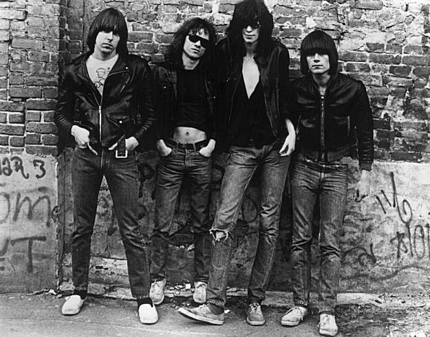 Ramones. Left to right: Johnny Ramone Tommy Ramone, Joey Ramone and Dee Dee Ramone