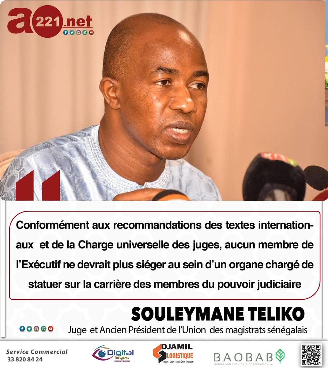 Actunet221's tweet photo. #Sénégal - SOULEYMANE TELIKO DÉNONCE LA PRÉSENCE DE L'EXÉCUTIF AU CONSEIL SUPÉRIEUR DE LA MAGISTRATURE
La Suite https://t.co/Kxqeq1NAcT
#Dakar #Actu221 #A221 #DigitalEyes #Afrique #Africa #BassirouDiomayeFaye #conseilsuperieurdelamagistrature #Reformejustice #souleymaneteliko https://t.co/gqDvB17rCc