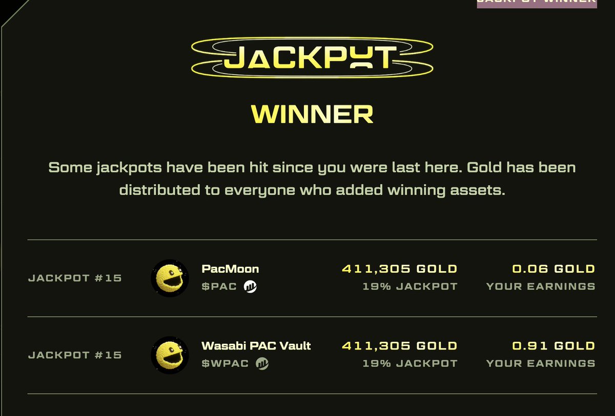 Another jackpot win for @pacmoon. Never been more bullish on a coin 💛 @PacMoonIntern @pacnub