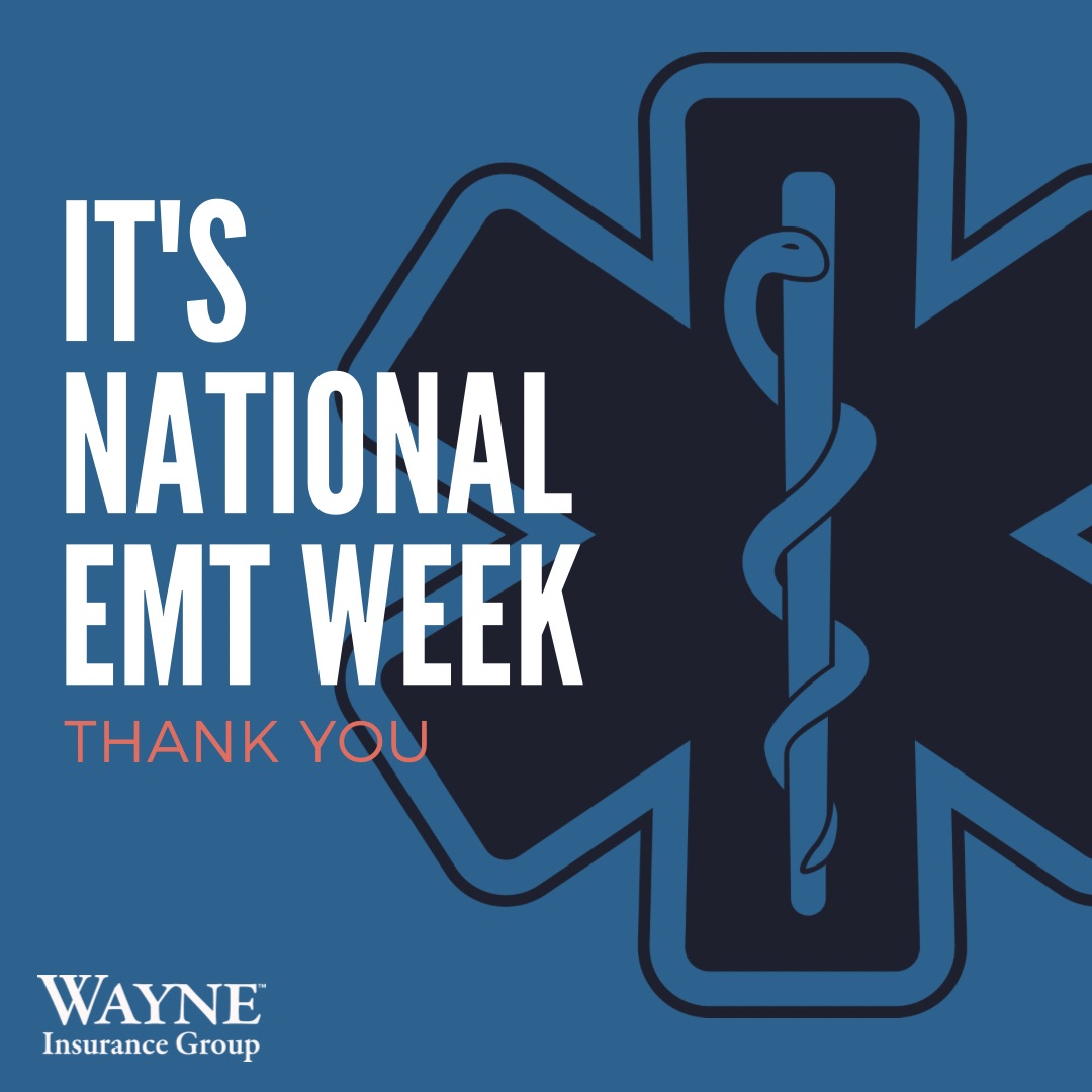 WayneInsGroup's tweet image. To the first responders who are always there in times of crisis, we salute you. Happy National EMT Week! Your courage and commitment are unmatched. 🚑💙 #EMTStrong #FirstResponders #wayneinsurancegroup