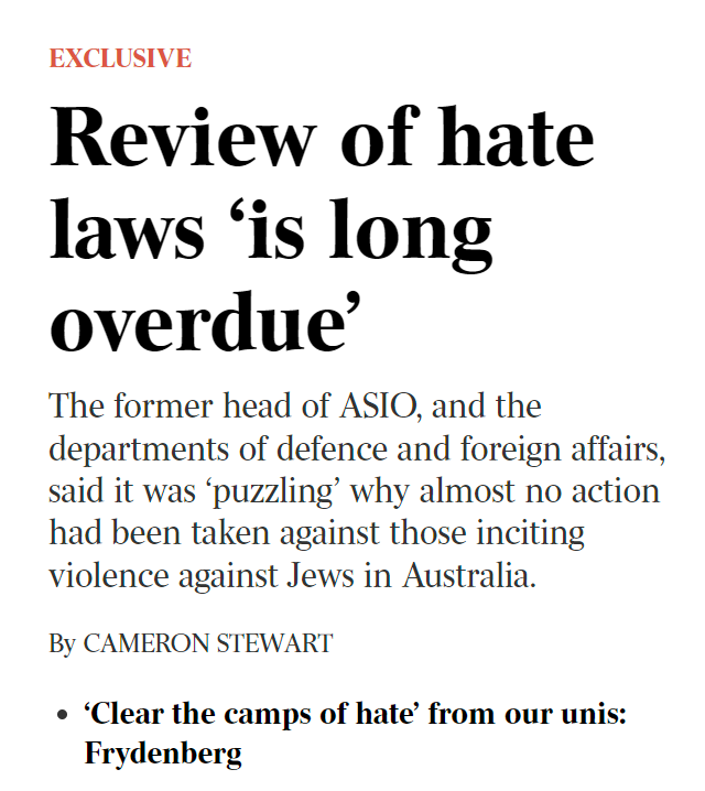 MrsS2023's tweet photo. Ex ASIO boss cannot understand why #Albanese and his #HamasLoving Ministers will not act on antisemitism.

That is a very good question. Is it because the Muslims always vote Labor? https://t.co/RLdeu7hW91