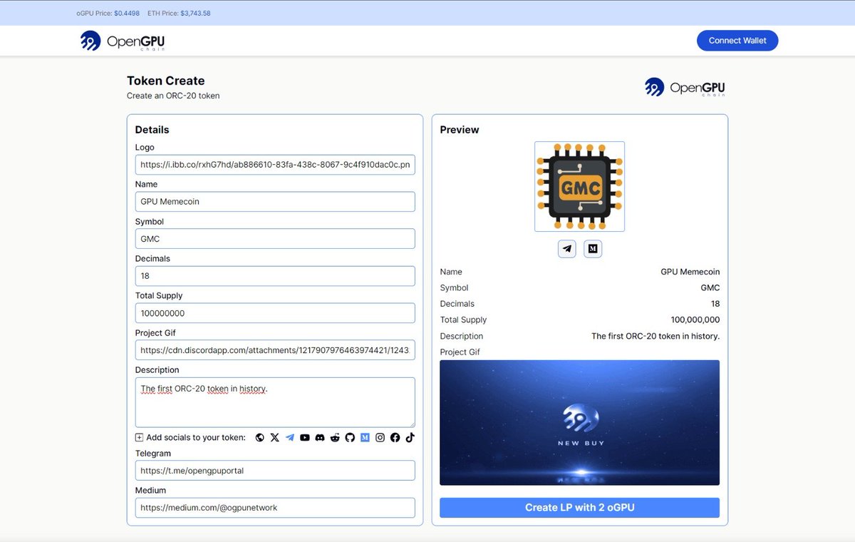 🌐Introducing ORC-20 Token Standard - One Click Deployment🌐 We are excited to unveil the ORC-20 Token Standard! ORC-20 combines the best features of ERC-20 and Solana Metadata tokens to offer a robust, flexible, and metadata-rich token standard on OpenGPU Chain. Tokens created