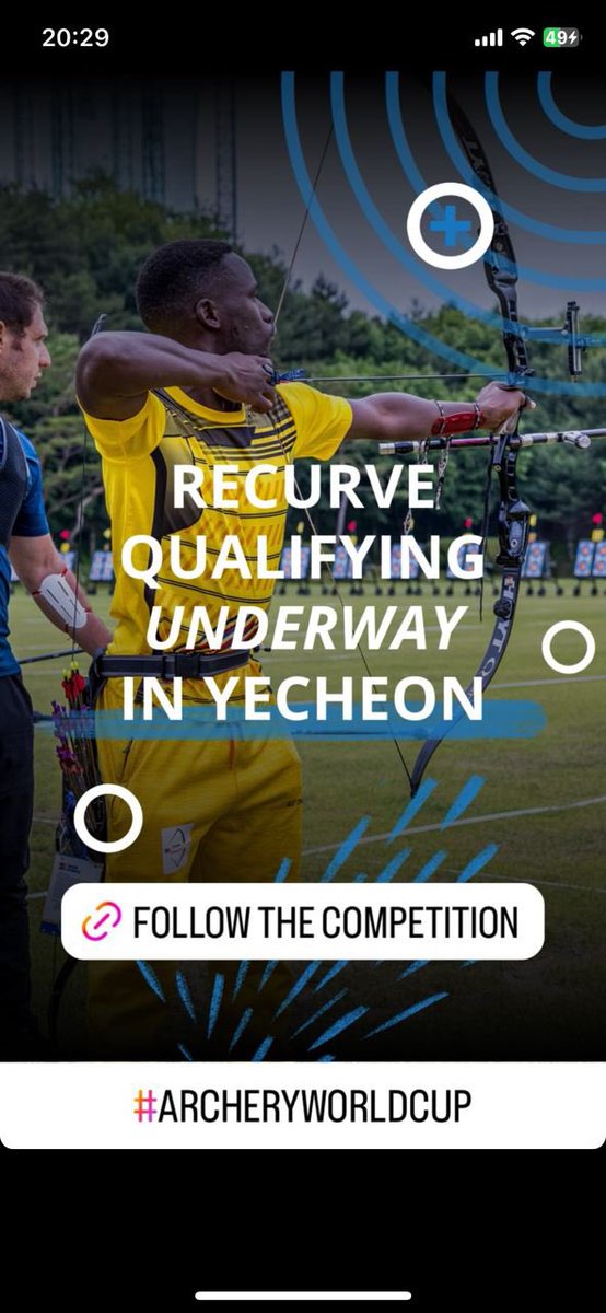 FalconsBballUG's tweet photo. Our very own Solomon Semukete continues to shine at the archery World Cup . Go go team Uganda 
#hyundaiarcheryworldcup https://t.co/Ag7nTydnBp