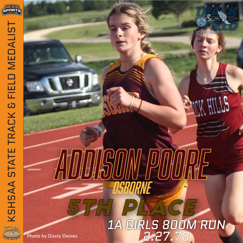State Track &amp; Field Medalist: 1A Girls 800m Run 5th Place
<a href="/392Usd/">USD 392 Osborne County Schools</a> <a href="/blairaaee/">Anthony Blair</a> <a href="/PrincipalUSD392/">Mr. Wilson</a>