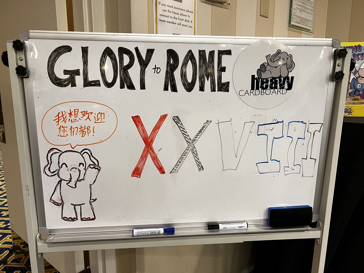 HeavyCardboard's tweet photo. Glory to Rome board check in at the half way point of #HeavyCon7 https://t.co/gJTOCauyQu