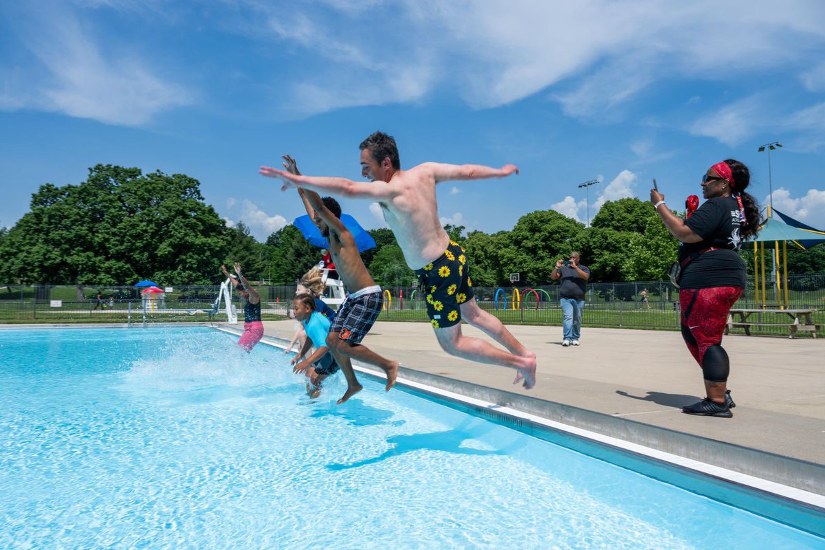 Today, we officially kicked off pool season by reopening the Patterson Park Pool.