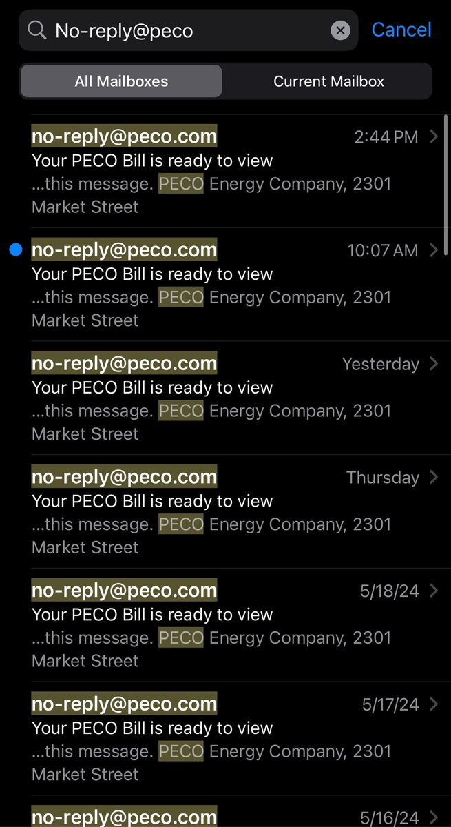TinyIconoclast's tweet photo. @PECOconnect You send me an email every day that my bill is ready to view. I am on autopay and have turned billing emails off. How do I get this to stop? https://t.co/TQSLXqmskO