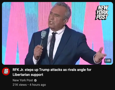 If RFK Jr. is not a friend of the trans community, then why does this thumbnail have trans flag colors behind him ???