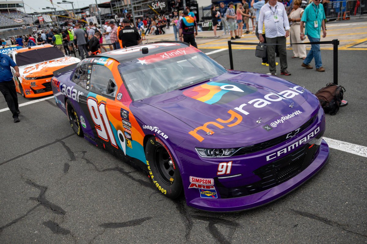 Bringing home the @MyRadarWX Chevrolet ELEVENTH with no damage after driving from the rear TWICE today. Way to go, Driver! ⚡️ We’re proud of you and we know Barb is proud of you too. ⏩ Next up: @portlandraceway #NASCAR | @TeamChevy | #BetMGM300