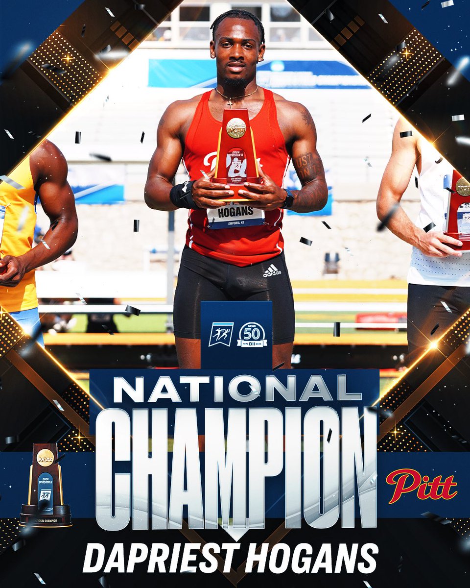 With a time of 20.38, Dapriest Hogans of @PittStGorillas is your National Champion in the 200m 🦍 #MakeItYours | #D2MOTF