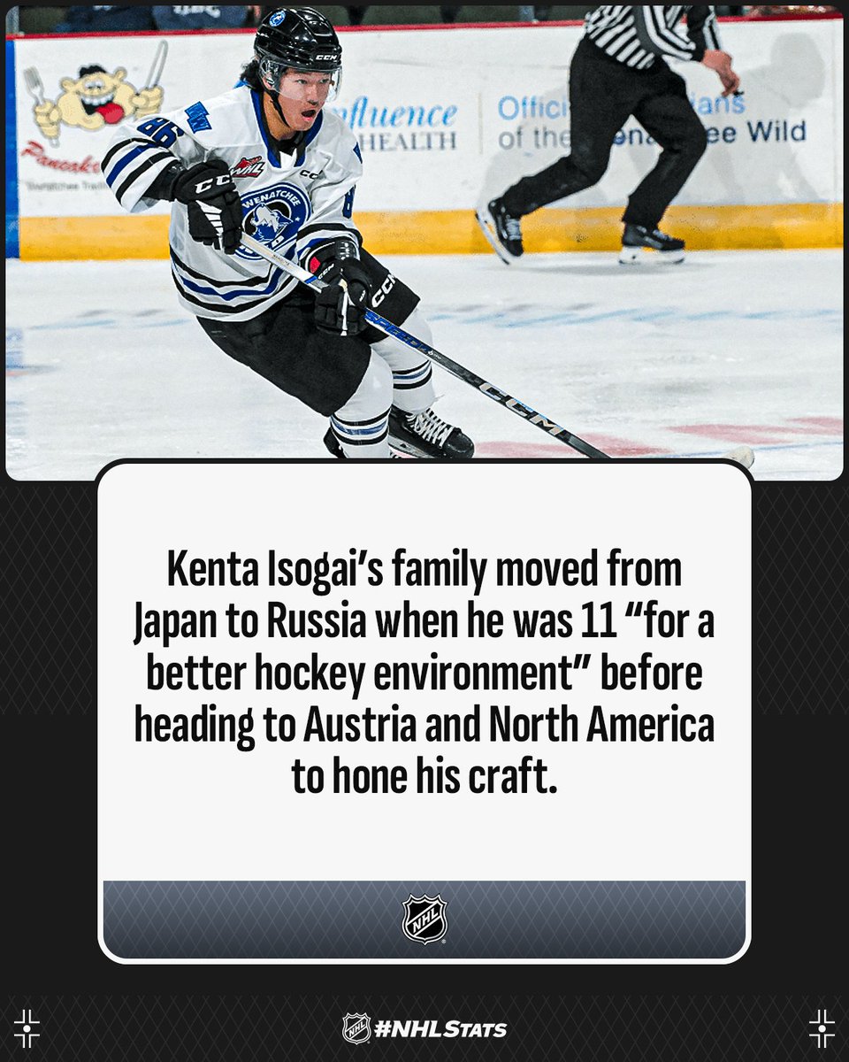 Kenta Isogai is a Japan-born forward with the WHL’s Wenatchee Wild who led his club in scoring last season with 31-57—88 (64 GP) and has traveled to three continents in pursuit of an NHL dream. Read more about his story: nhl.com/news/color-of-…