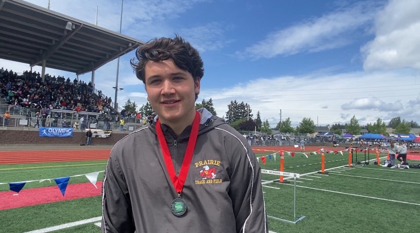 Two days after winning the 3A boys shot, Prairie's Will Foster is second in the discus. Another lifetime best.