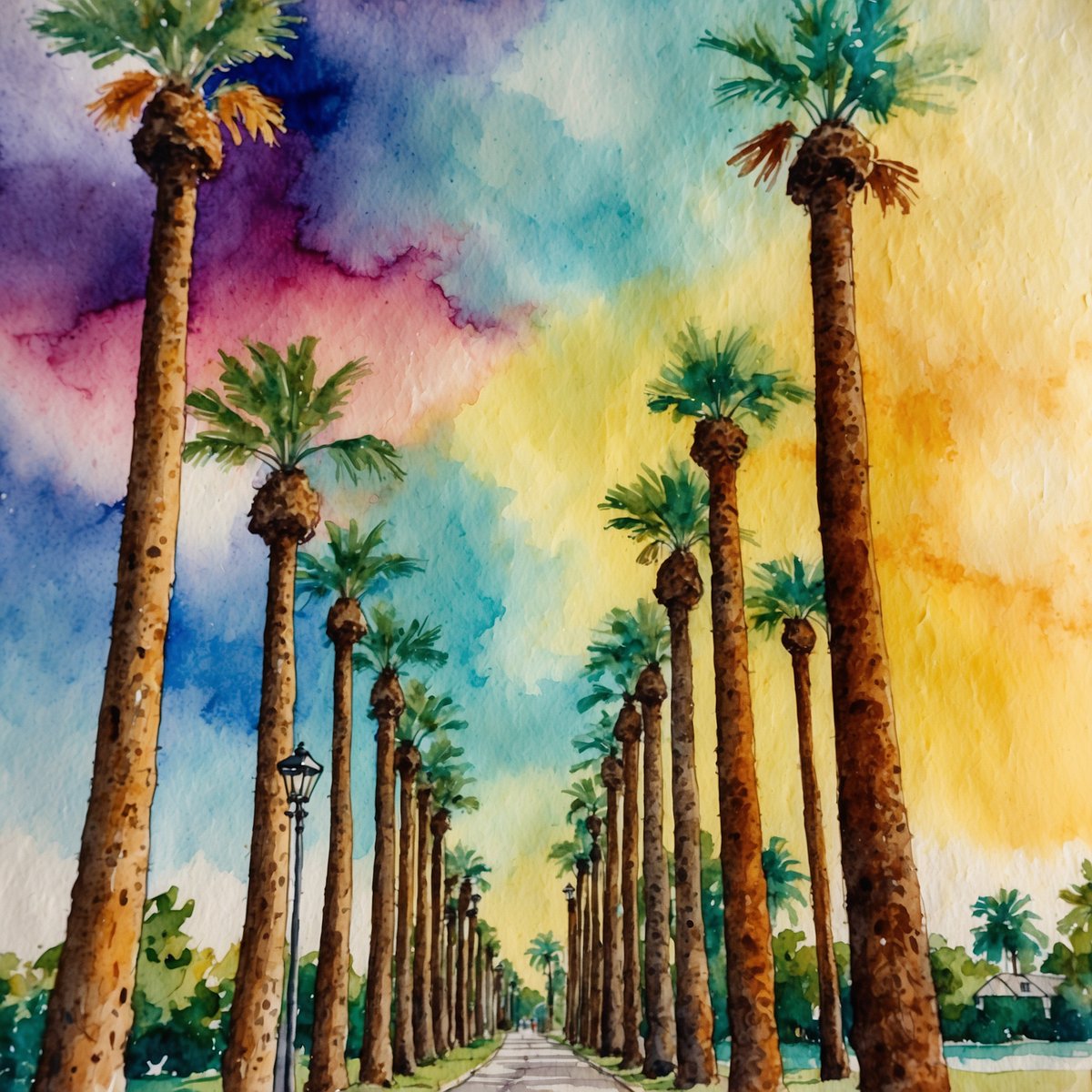 QT with your Palm Tree art #leonardoai (from a real photo of the palms at a school I attended)