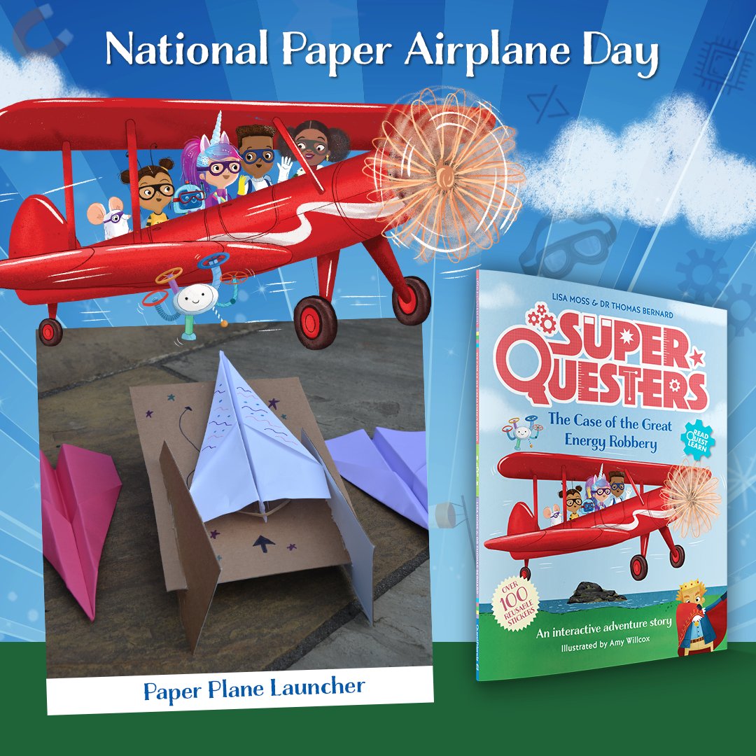 Tomorrow is #NationalPaperAirplaneDay. Try out this fantastic @ScienceSparks Paper Plane Launcher and measure how far your planes fly and how long they stay in the air. Which design works best? bit.ly/3UySRIe