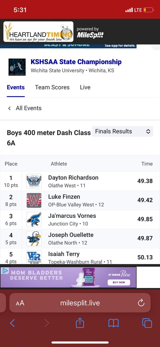 dayton66061's tweet photo. I didnt make it out of regionals last year so i came into this race with something to prove. With that being said, i am now a 6a State Champion in the 400. @OWTracknField https://t.co/4bGOv1x3AV