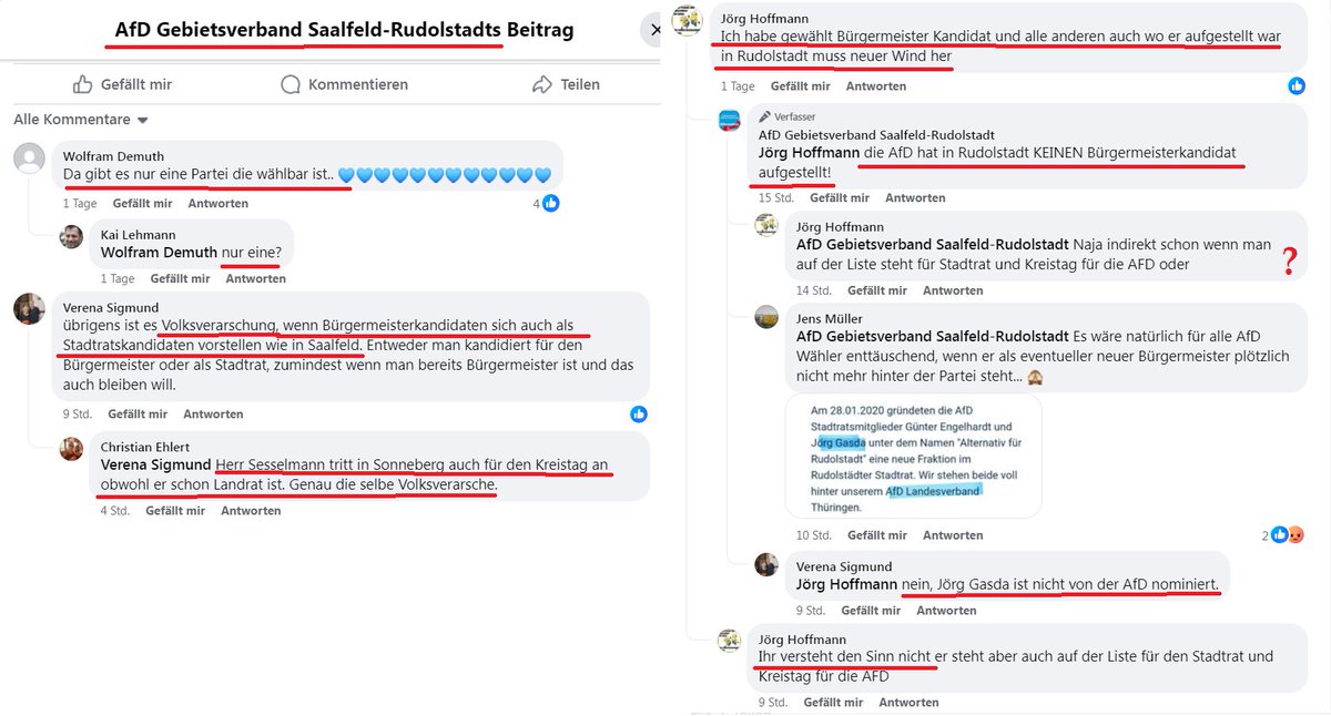 'Volksverarschung', 'Ihr versteht den Sinn nicht' Chaos bei den #AfD Fans im LK #Saalfeld-#Rudolstadt, wo Die Liste 8 mit Unterstützung #Höcke|s gegen die #AfD antritt. 😂🍿