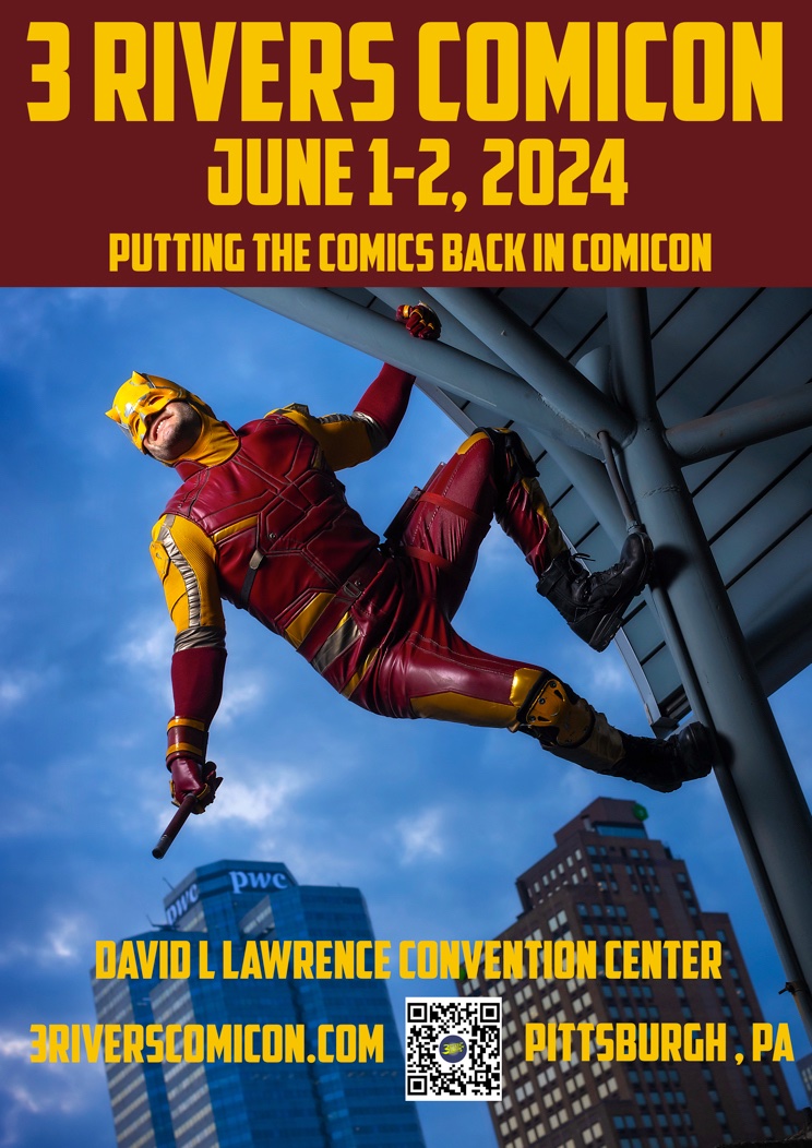 3riverscomicon's tweet photo. We are just one week away from the largest comic book gathering in Western PA! Check out our guest list at our website for more info. #3riverscomicon https://t.co/dm0zpwuU1J