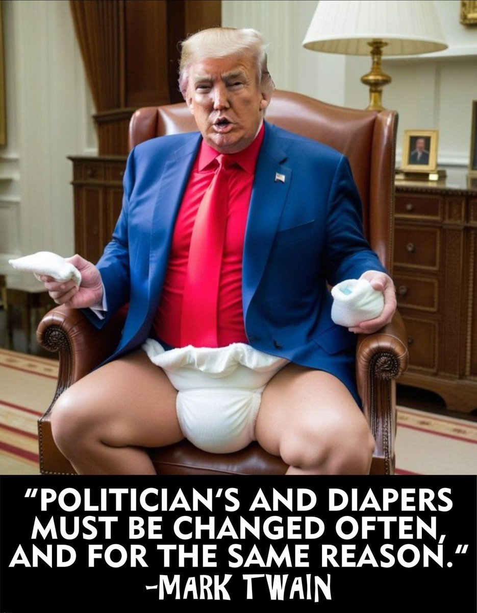 @seanhannity No, he's straining to fill his diaper! #TrumpPoopDance #YourVoteIsYourVoice, Use It! #VoteBlue2024 
Everything you need to vote right here! 👉 Vote.org