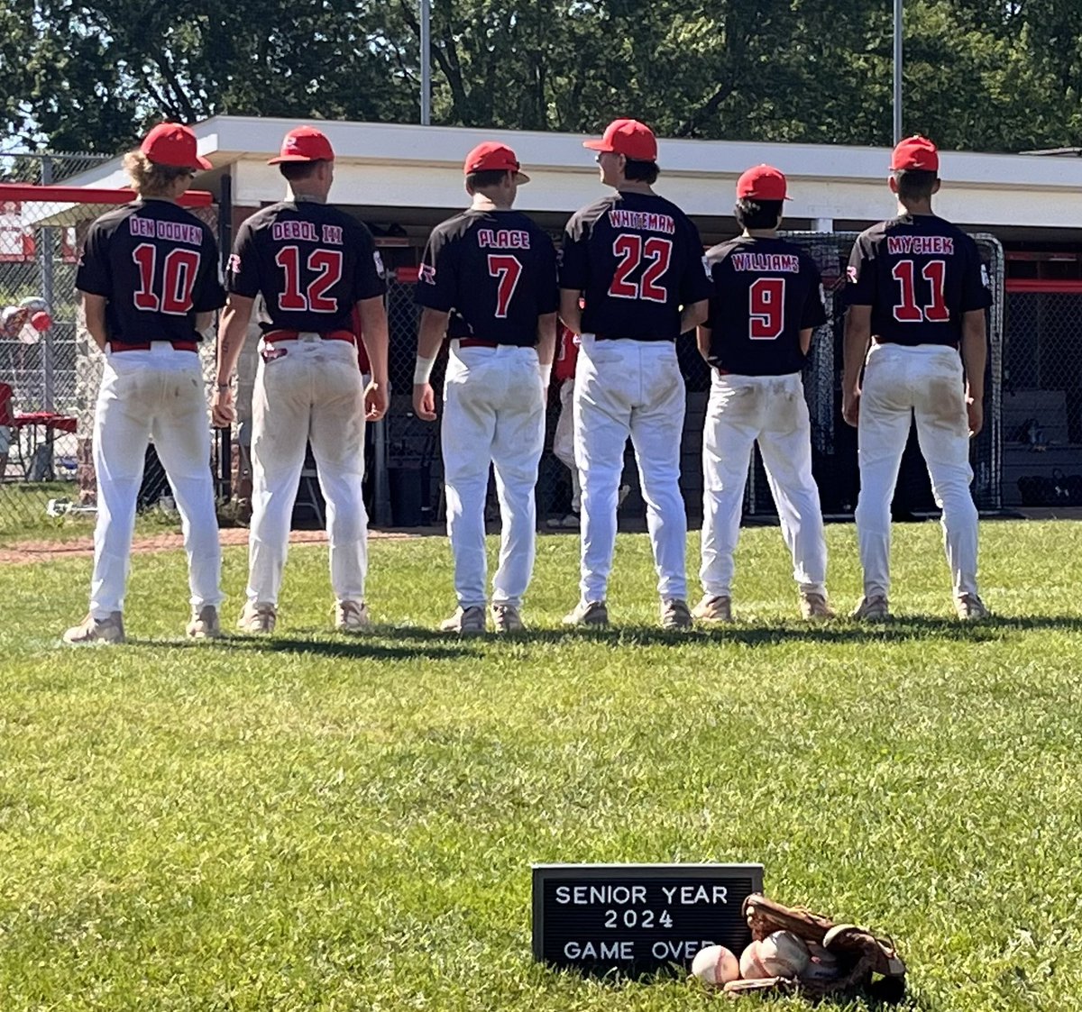 Romeo Baseball (@romeobaseball) on Twitter photo Thank you to our 6 seniors. You are all outstanding men with bright futures ahead. 2-0 on senior day. <a href="/LouisMychek/">Louis Mychek</a> <a href="/_adamplace/">Adam Place</a> <a href="/MattWhiteman22/">Matthew Whiteman</a> <a href="/AJDenDooven41/">AJ Den Dooven</a> <a href="/BusterDebol/">Buster Debol</a> Noah Williams Thank you to our 6 seniors. You are all outstanding men with bright futures ahead. 2-0 on senior day. <a href="/LouisMychek/">Louis Mychek</a> <a href="/_adamplace/">Adam Place</a> <a href="/MattWhiteman22/">Matthew Whiteman</a> <a href="/AJDenDooven41/">AJ Den Dooven</a> <a href="/BusterDebol/">Buster Debol</a> Noah Williams