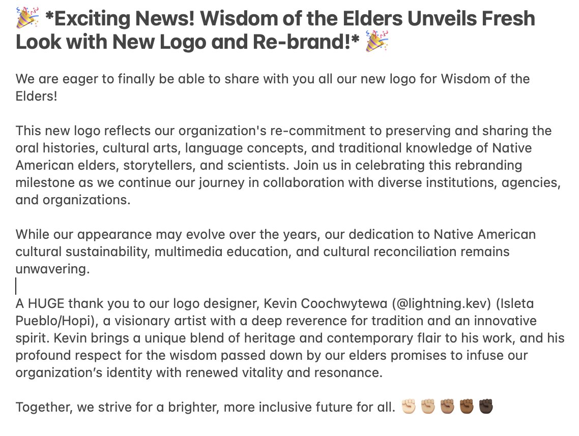 WOTEPDX's tweet photo. 🎉 *Exciting News! Wisdom of the Elders Unveils Fresh Look with New Logo and Re-brand!* 🎉

We are eager to finally be able to share with you all our new logo for Wisdom of the Elders, Inc: https://t.co/GQHUevdAlY