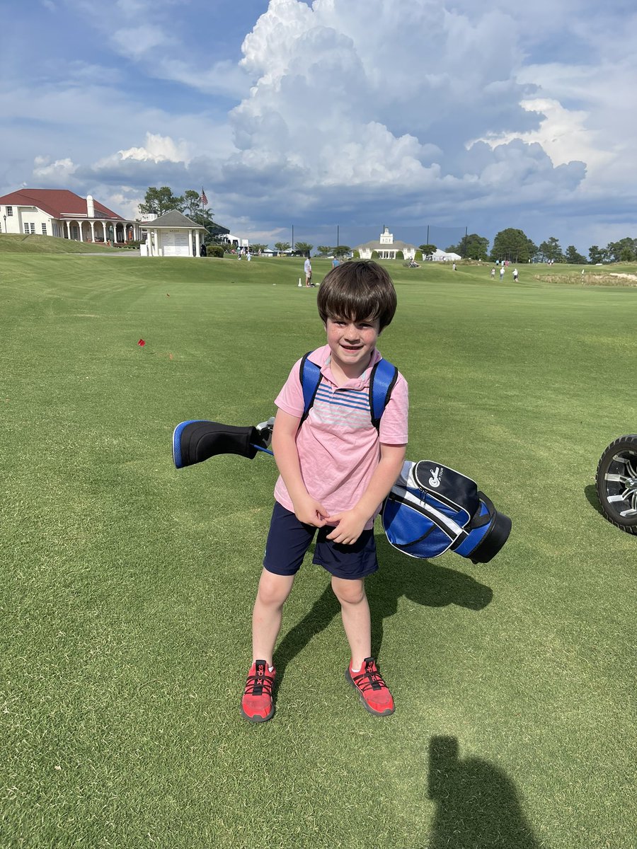 Molly_Capps's tweet photo. This guy just rocked the Pinehurst Cradle! Love all the cheers and applause he got at each hole. Well done, @PinehurstResort - you made this dude- and his Mama and Daddy’s day! #TheCradle #pinehurst #homesweethome #MyJack https://t.co/2M9kix9IPF
