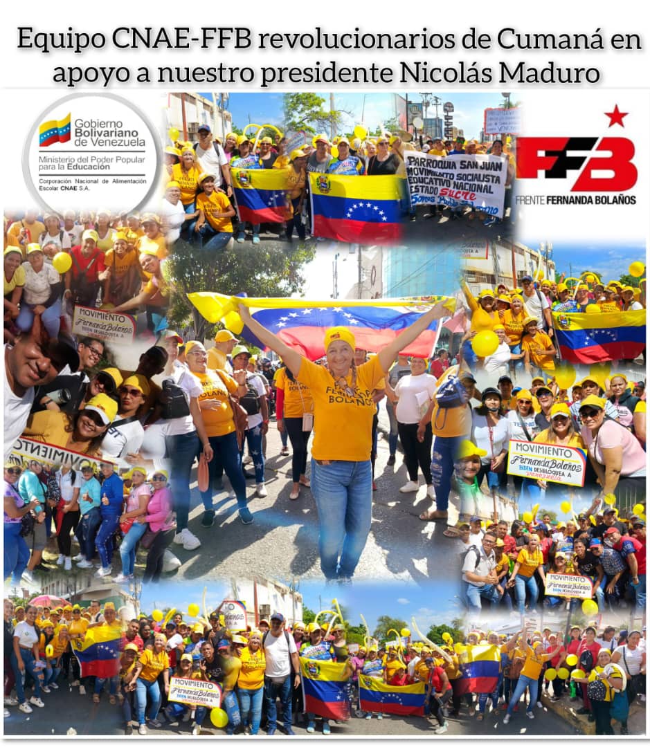 CNAE sucre y el FFB con alegría y entusiasmo caminaron el día de hoy #25may  en la marcha contra el bloqueo y las sanciones, en apoyo a nuestro presidente Nicolás Maduro.
#BidenLevantaElBloqueoYa
#VamosNico
