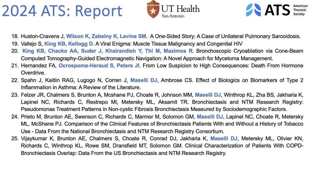 Diego J. Maselli MD, FCCP ATSF (@masellimd) on Twitter photo Incredibly proud of the outstanding abstracts presented at ATS #ATS2024 by our Division!!! <a href="/UTHSA_PCCM/">UT Health San Antonio PCCM</a> 👏👏👏👏 Incredibly proud of the outstanding abstracts presented at ATS #ATS2024 by our Division!!! <a href="/UTHSA_PCCM/">UT Health San Antonio PCCM</a> 👏👏👏👏