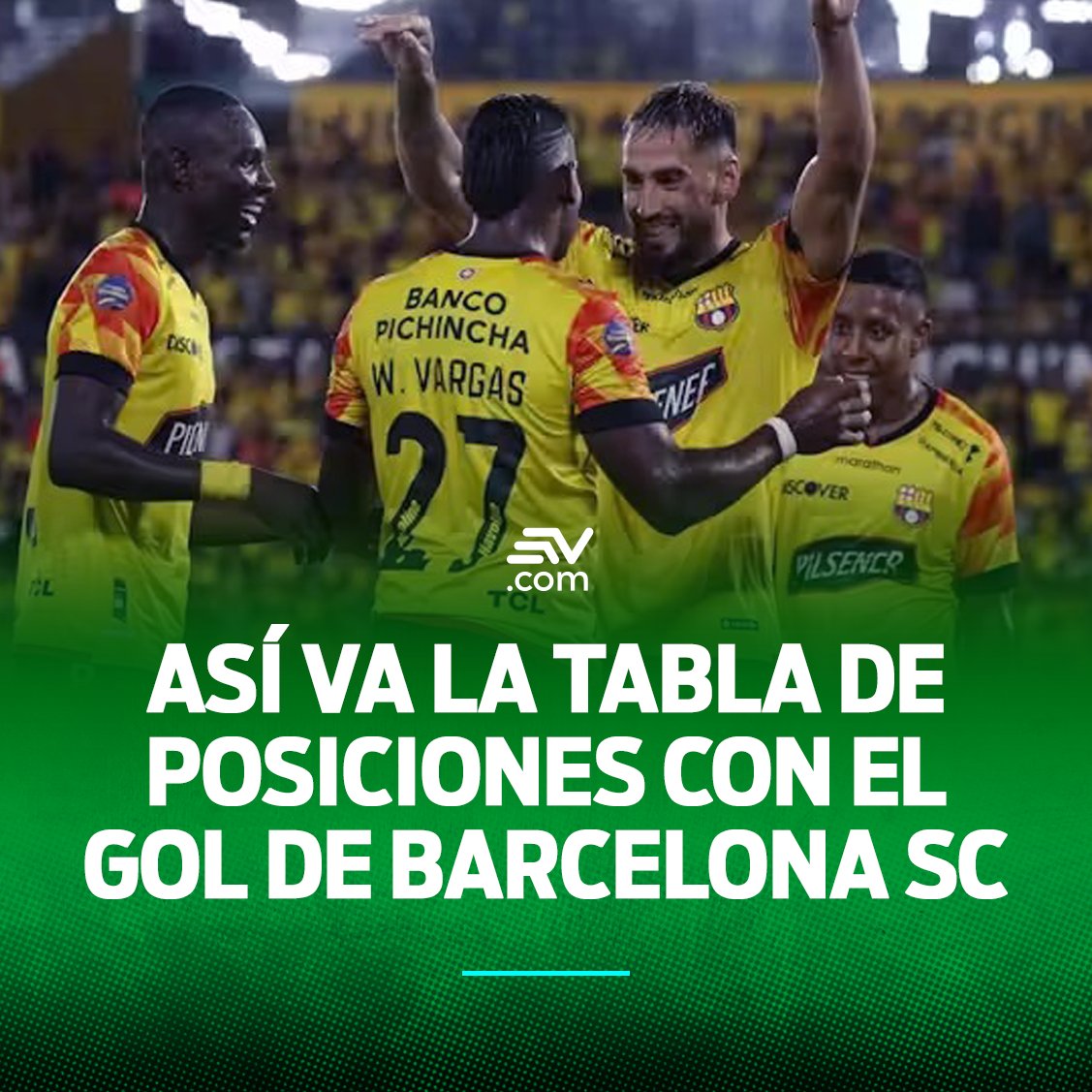 ⚽ Barcelona SC ya gana 2 a 0 al Técnico Universitario en la jornada de este sábado en la Liga Pro. 📌 Revisa la tabla de posiciones 📲 bit.ly/4dWyAoN