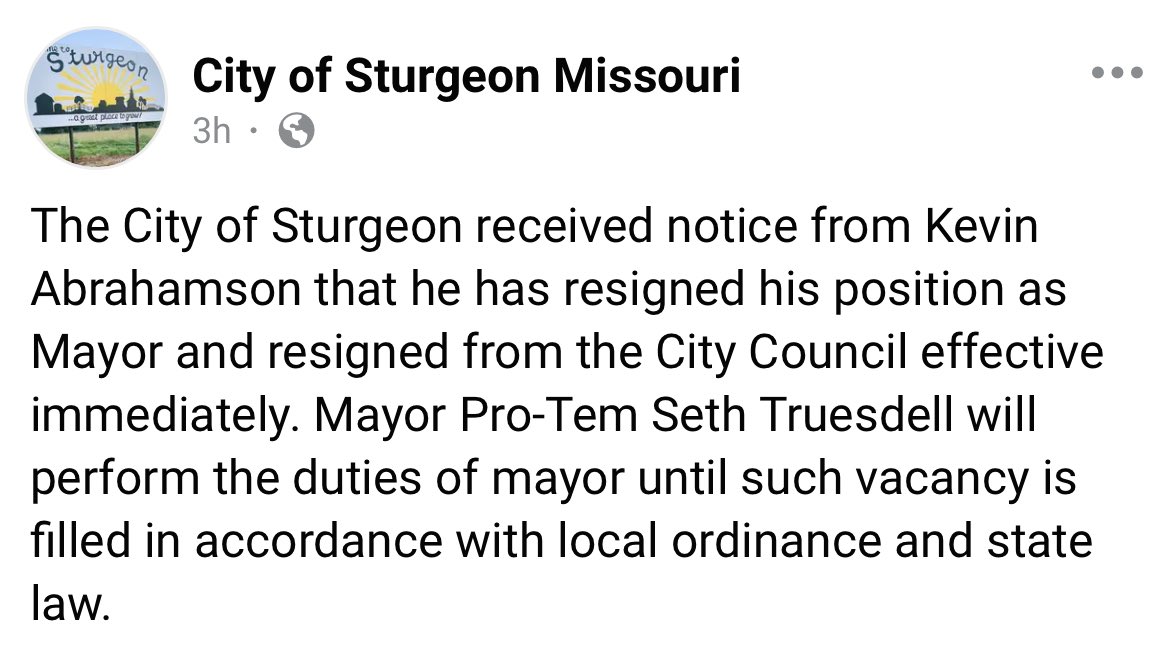 UPDATE: The mayor of Sturgeon, Missouri has officially resigned after the city endorsed the police killing of a 13-pound blind and deaf dog.

They are feeling the pressure.

#JusticeForTeddy