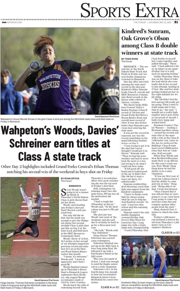 Wahpthrows's tweet photo. Congratulations to Scout Woods:
- North Dakota Shot Put State Champion 
- Discus: 2nd Place

#Huskythrows https://t.co/3s4Dn2xyhy