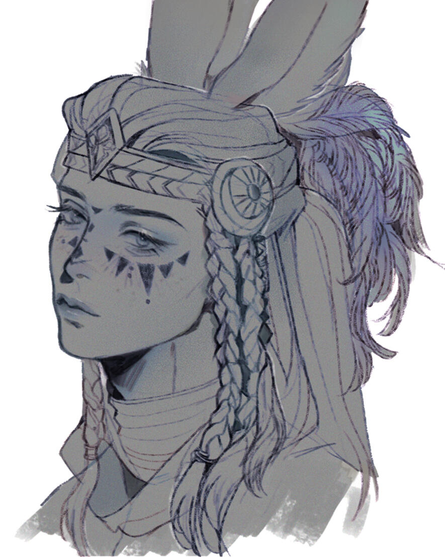 Sketch of beloved Sven 💖 I posted a color version to my personal, but I love this version with the line art too. Slowly posting some of my work from the last few months since its been a while #viera #ffxiv