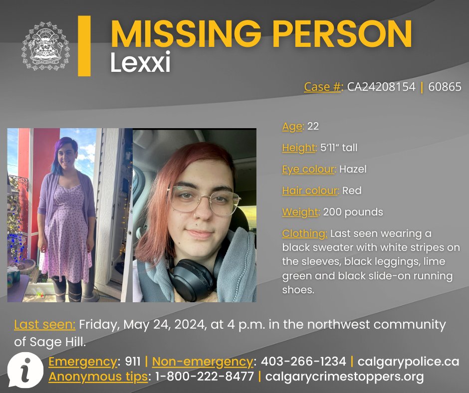 🔎 MISSING PERSON 🔍 We are asking for the public’s help to locate a Calgary woman who has been reported missing from the northwest community of Sage Hill. 🌐 newsroom.calgary.ca/missing-person…