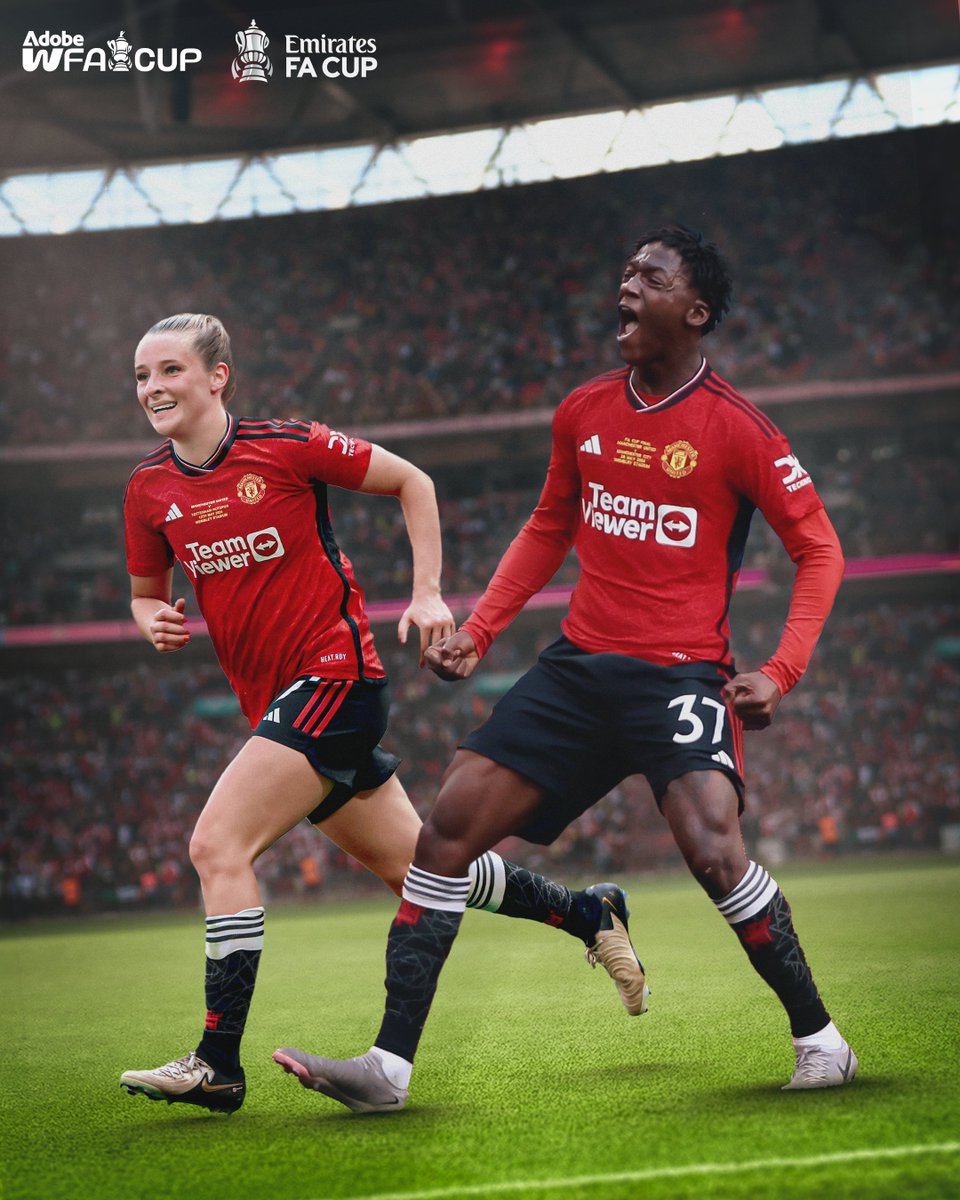 The two scorers of the winning goals of the 2024 FA Cup Finals. Both were nurtured at Carrington. Both are @ManUtd. ❤️