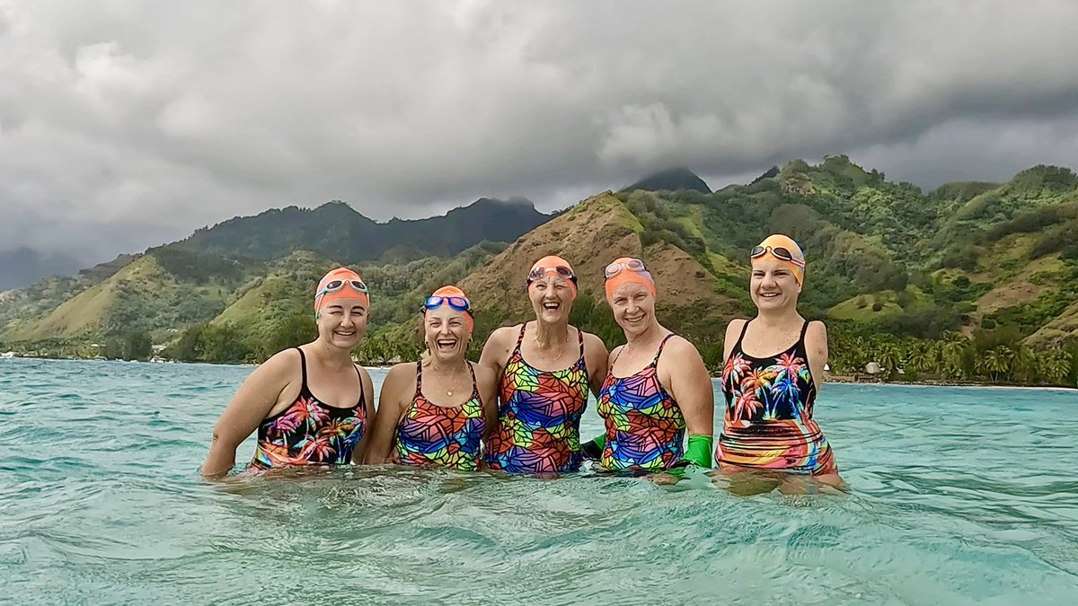 Colourful cossies… #ossFrenchPolynesia #FrenchPolynesia #swimming #wild #Pacific #Moorea
