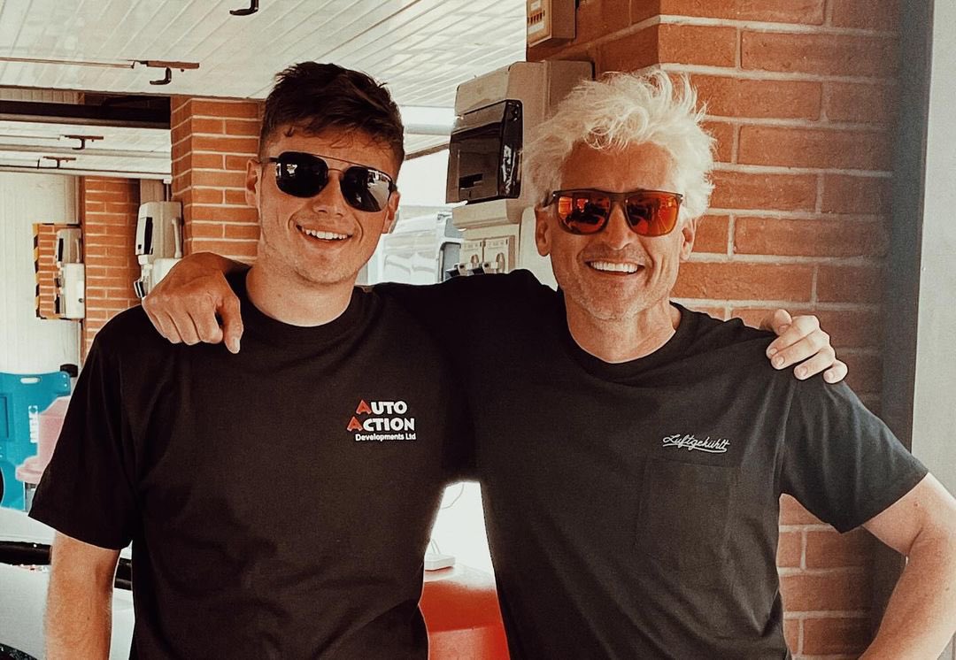 📸 A cool new/old photo of Patrick Dempsey with another actor on the set of “Ferrari” in Modena, Italy in 2022. ——— IG: will.layton. @PatrickDempsey
