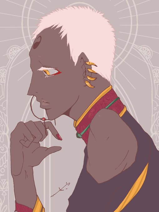 「dark-skinned male earrings」 illustration images(Latest)