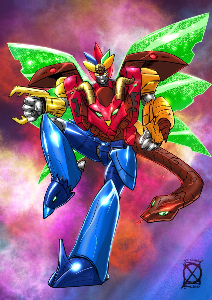 COMMISSION PROMOS OPEN (starts at $15) @appleciderstudios’ DreamKing, from Dorīmu Sentai Kūsönger. It’s their concept sketch which I have refined into this piece. #supersentai #megazord #giantrobo #mecha #powerrangers