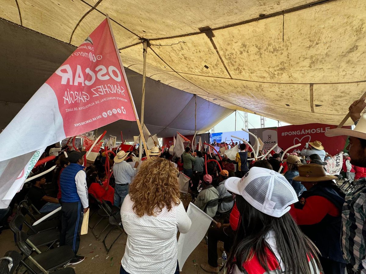 🗳️ #Contienda2024 | Así se vivió el cierre de campaña de @Oscar_SanchezMx candidato de la Coalición Fuerza y Corazón por Edoméx a la presidencia de #AlmoloyaDeJuárez donde reafirmó su compromiso con la ciudadanía, continuidad en sus proyectos e impulso de la cultura y el campo.